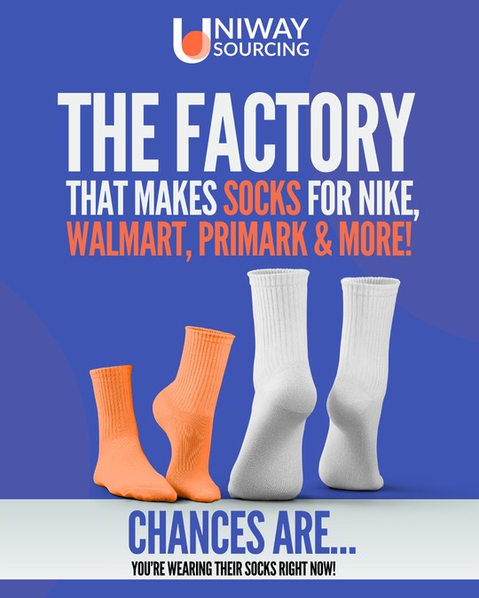 LinkedIn carousel design about sock manufacturing in the portfolio, slide 1 of 5